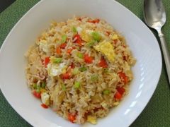 ارز مقلي بالبيض دايت